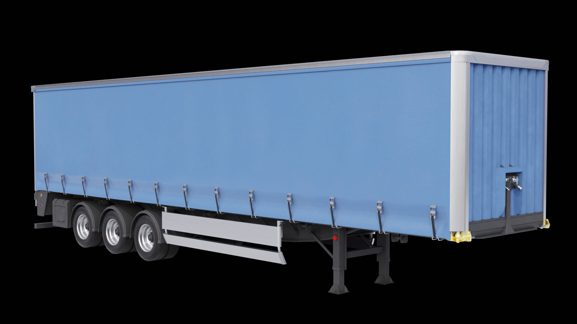 Curtainsider Semi Trailer All PBR Unity UE Textures Low-poly 3D model_5