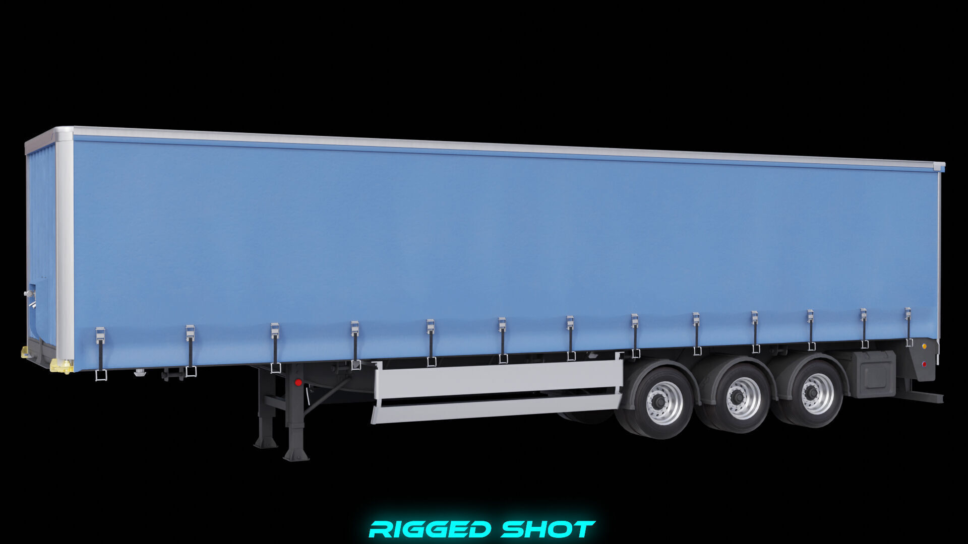 Curtainsider Semi Trailer All PBR Unity UE Textures Low-poly 3D model_17