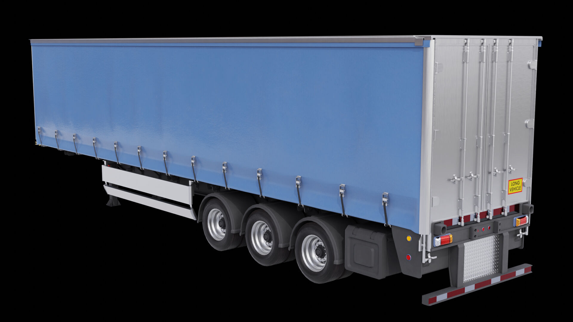 Curtainsider Semi Trailer All PBR Unity UE Textures Low-poly 3D model_3