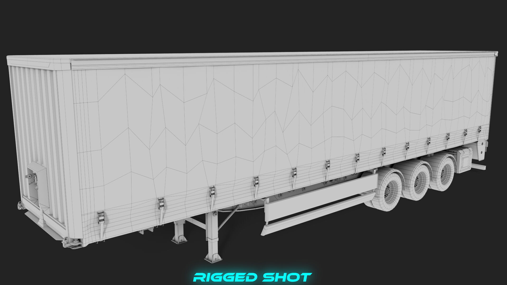 Curtainsider Semi Trailer All PBR Unity UE Textures Low-poly 3D model_42