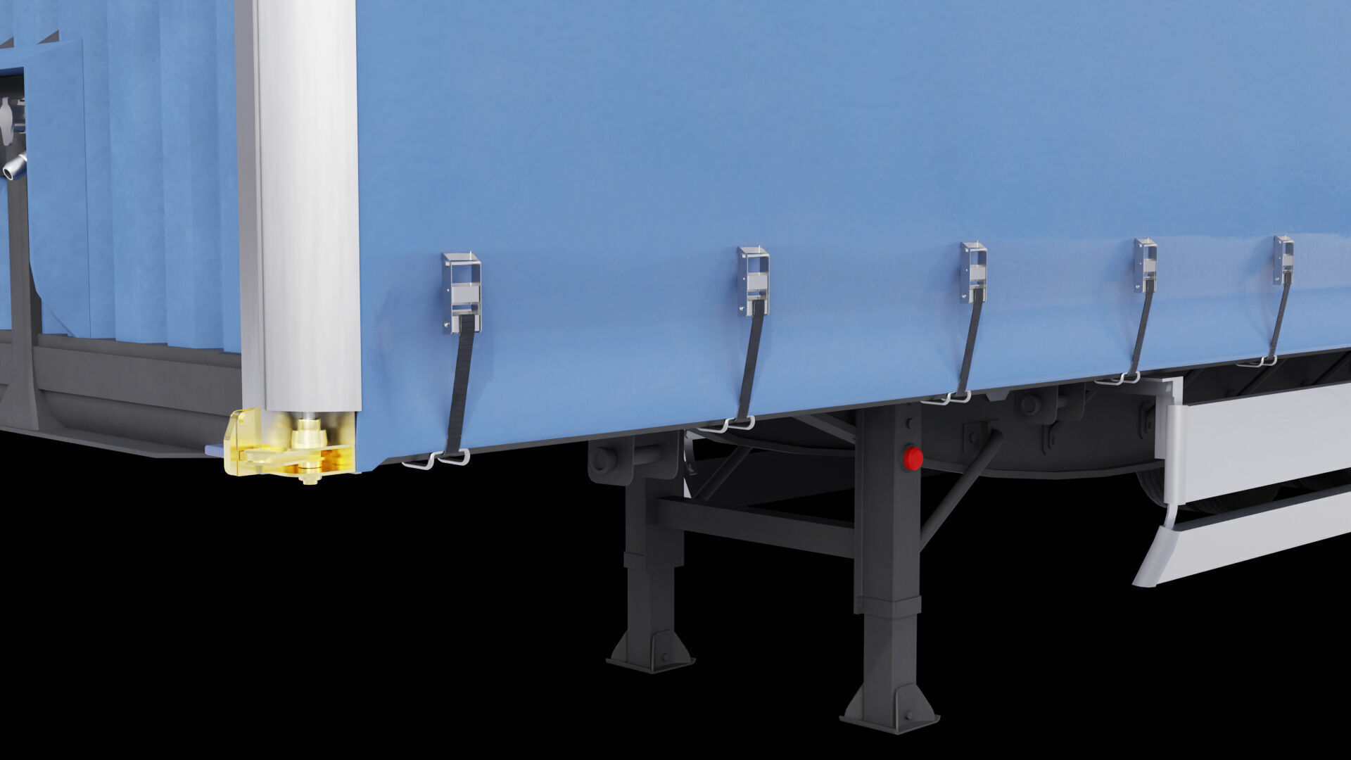 Curtainsider Semi Trailer All PBR Unity UE Textures Low-poly 3D model_12