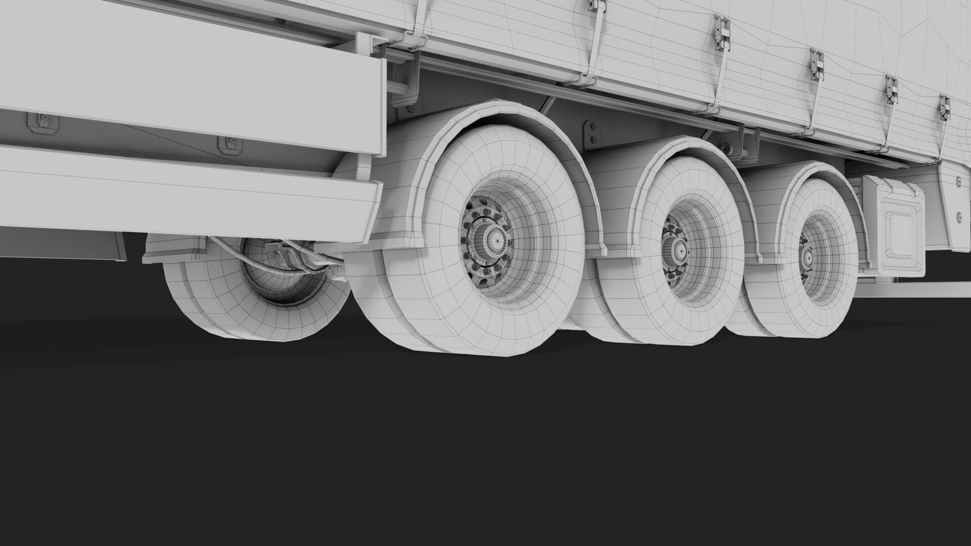 Curtainsider Semi Trailer All PBR Unity UE Textures Low-poly 3D model_56