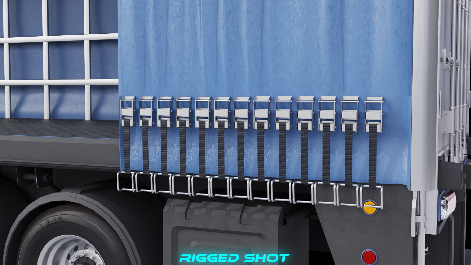 Curtainsider Semi Trailer All PBR Unity UE Textures Low-poly 3D model_22
