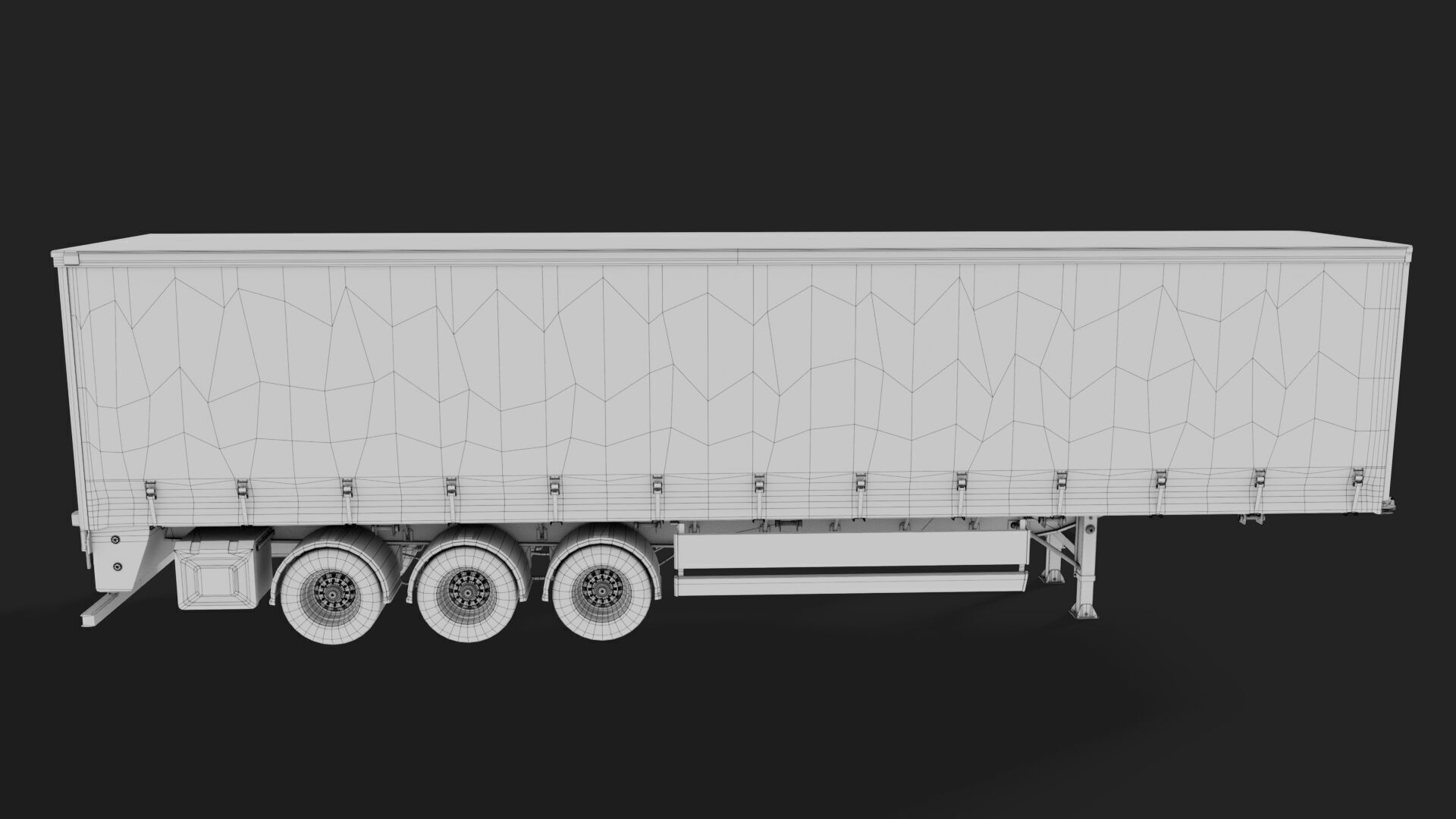 Curtainsider Semi Trailer All PBR Unity UE Textures Low-poly 3D model_35