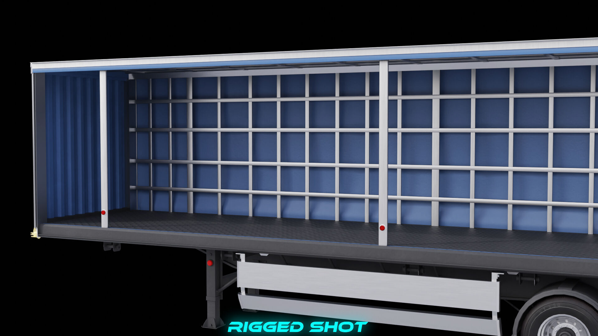 Curtainsider Semi Trailer All PBR Unity UE Textures Low-poly 3D model_19