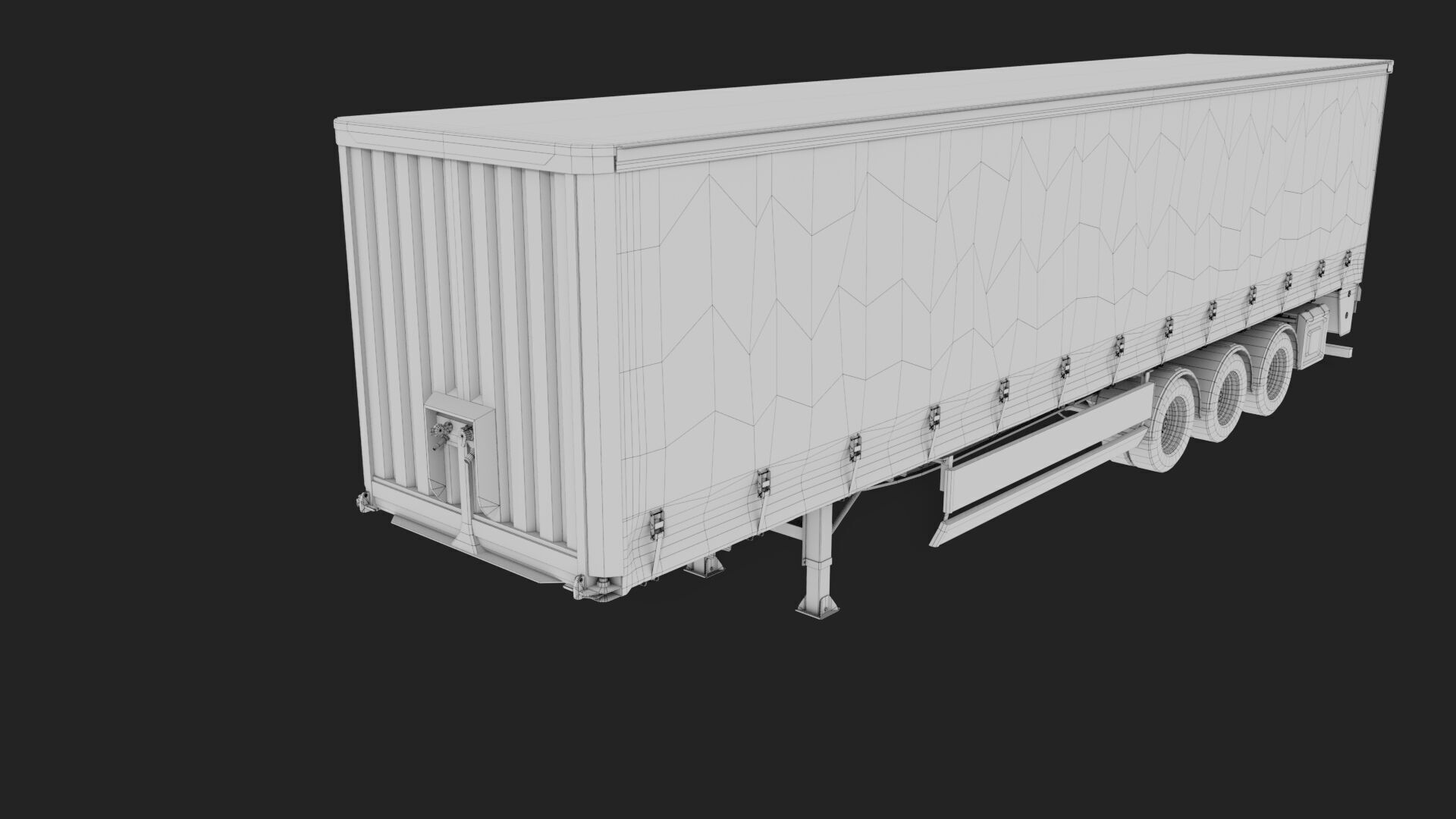 Curtainsider Semi Trailer All PBR Unity UE Textures Low-poly 3D model_33
