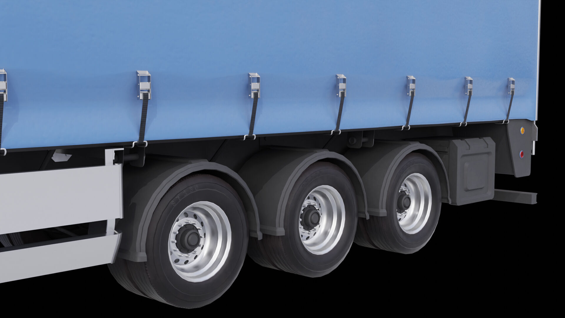 Curtainsider Semi Trailer All PBR Unity UE Textures Low-poly 3D model_14