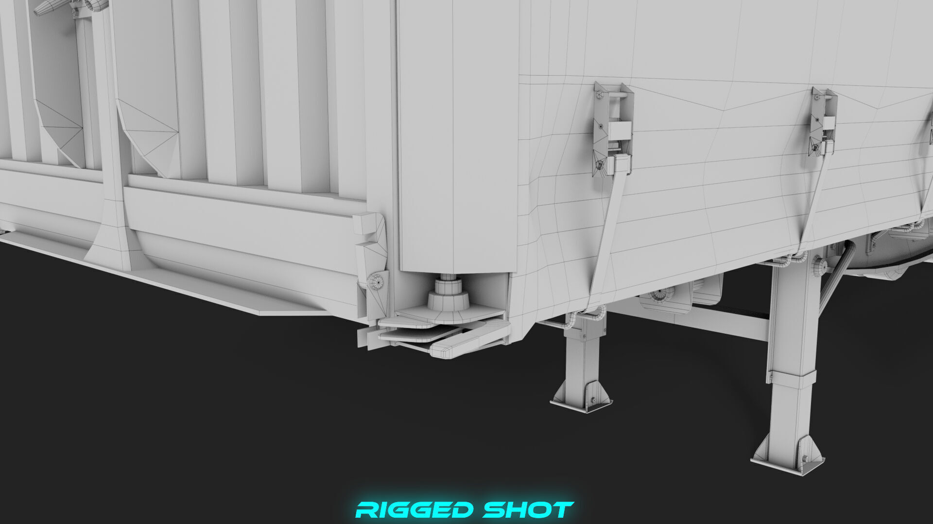 Curtainsider Semi Trailer All PBR Unity UE Textures Low-poly 3D model_41