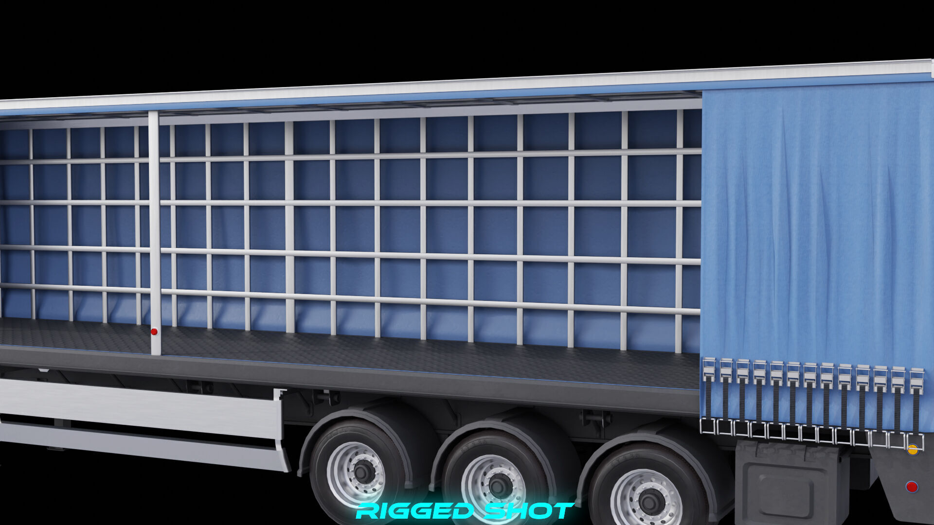 Curtainsider Semi Trailer All PBR Unity UE Textures Low-poly 3D model_20