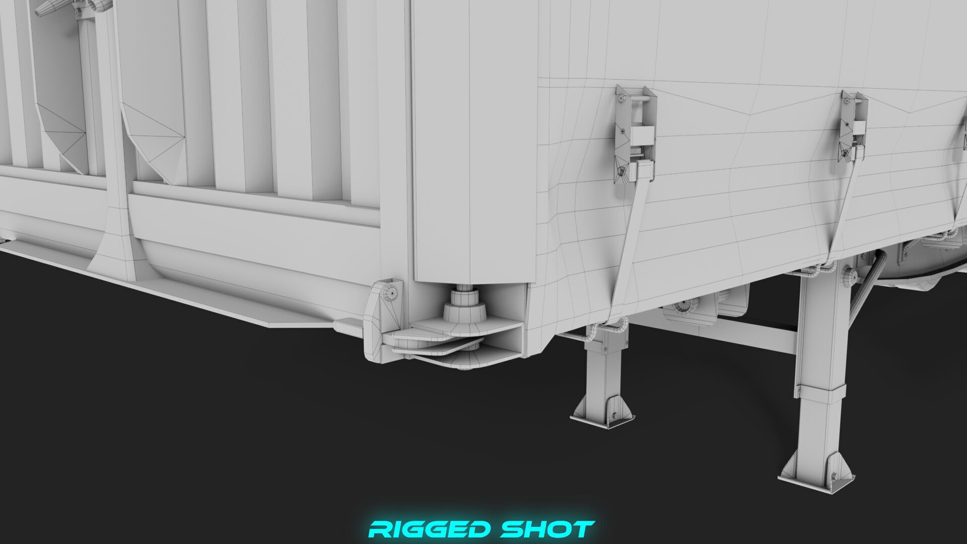 Curtainsider Semi Trailer All PBR Unity UE Textures Low-poly 3D model_40