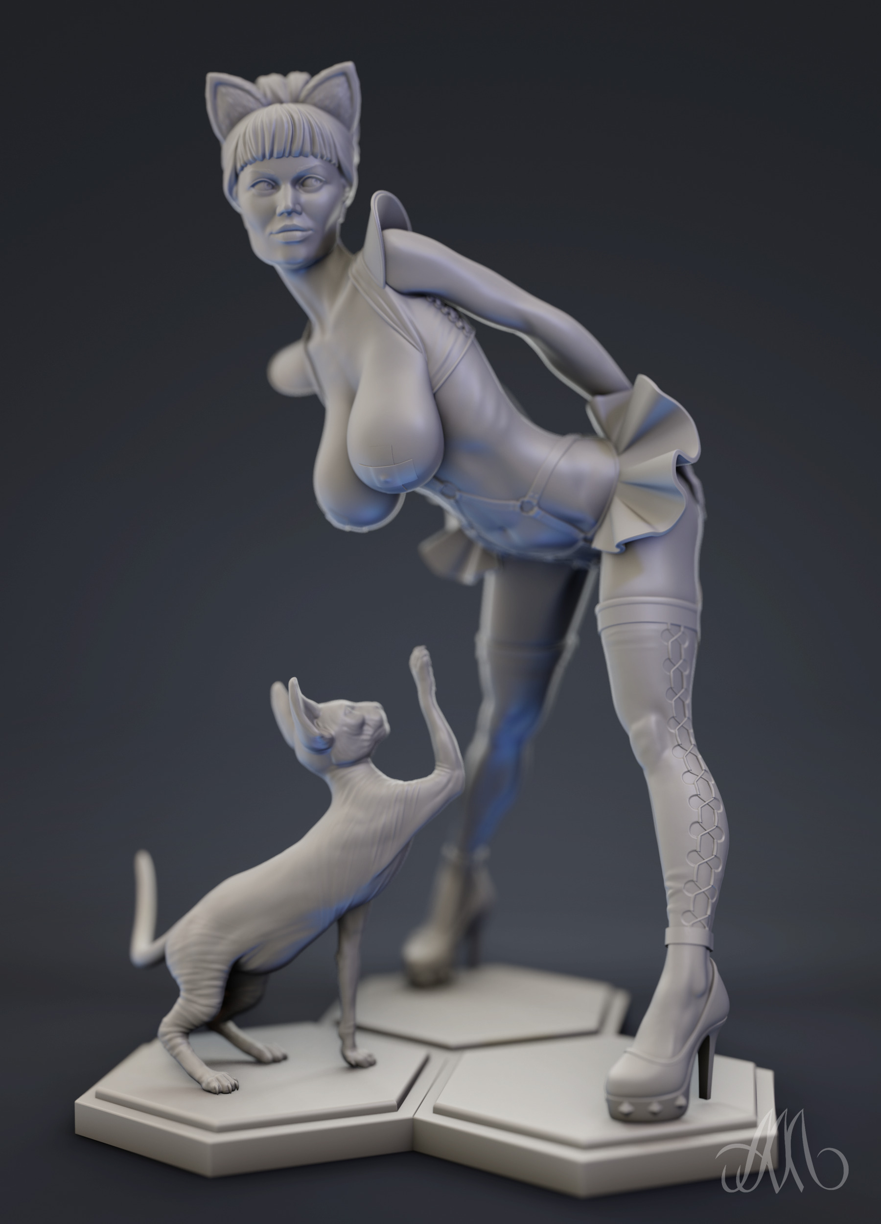 Cats NSFW PRE-SUPPORTED 3D print model_1