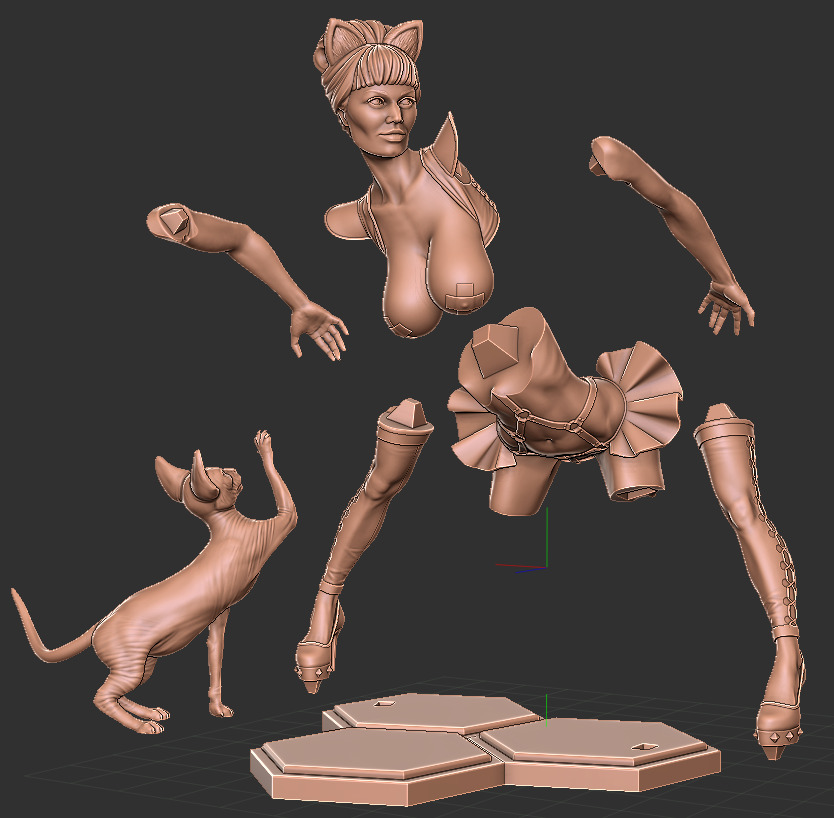 Cats NSFW PRE-SUPPORTED 3D print model_6