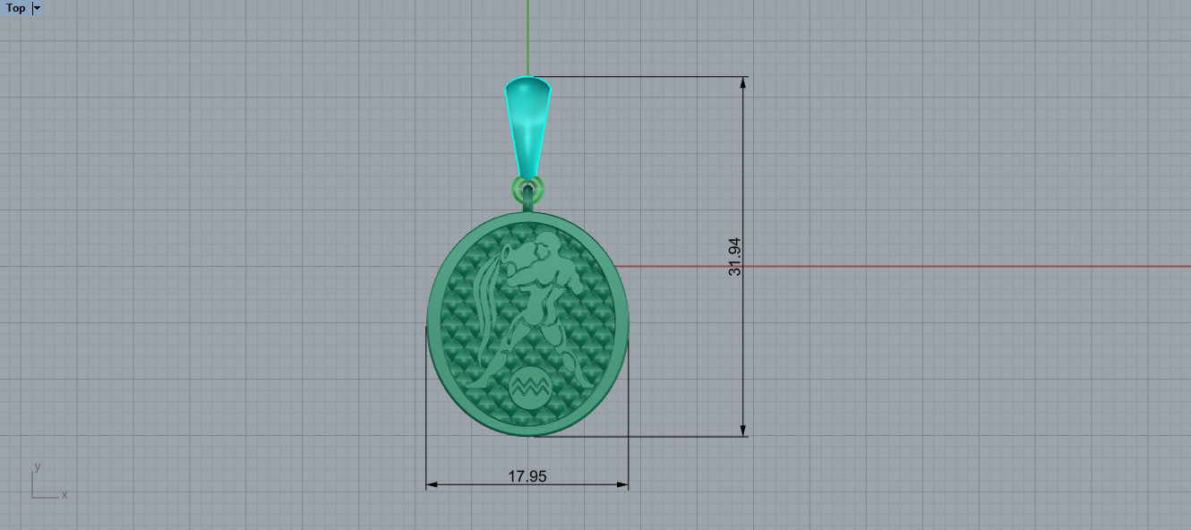 pendent gold 3D print model_2