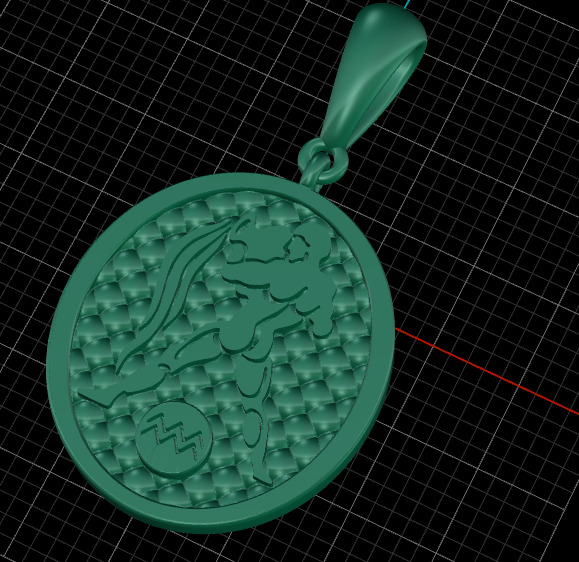 pendent gold 3D print model_9