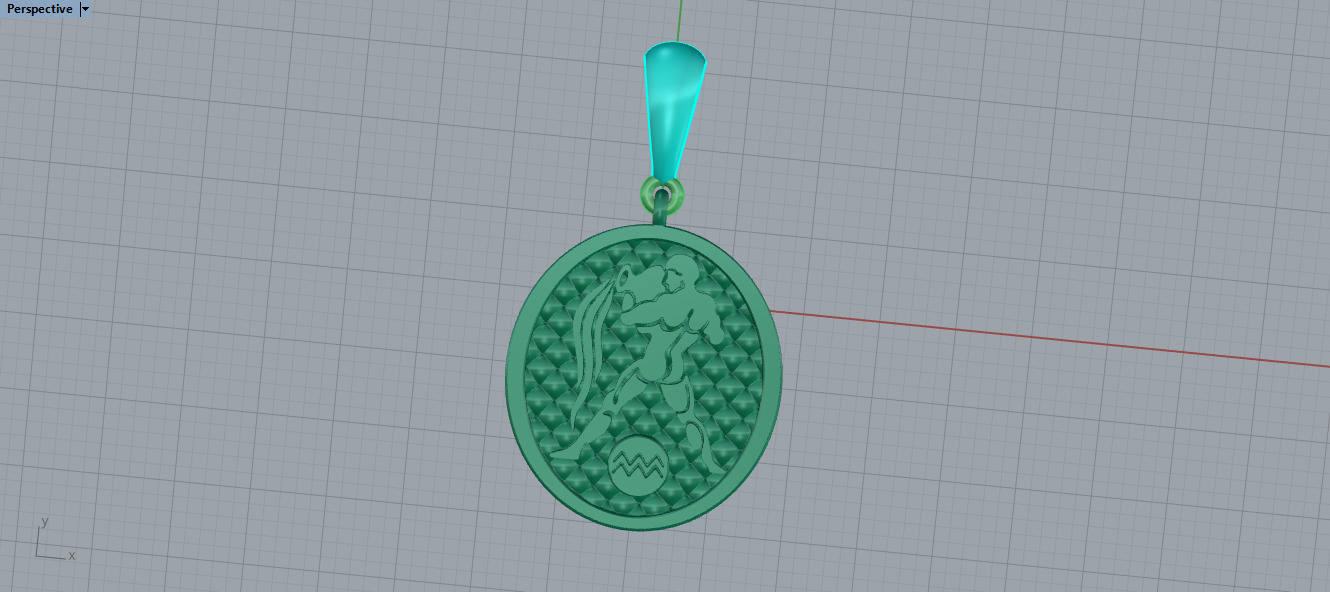pendent gold 3D print model_7