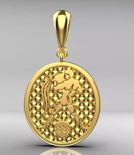 pendent gold 3D print model_0