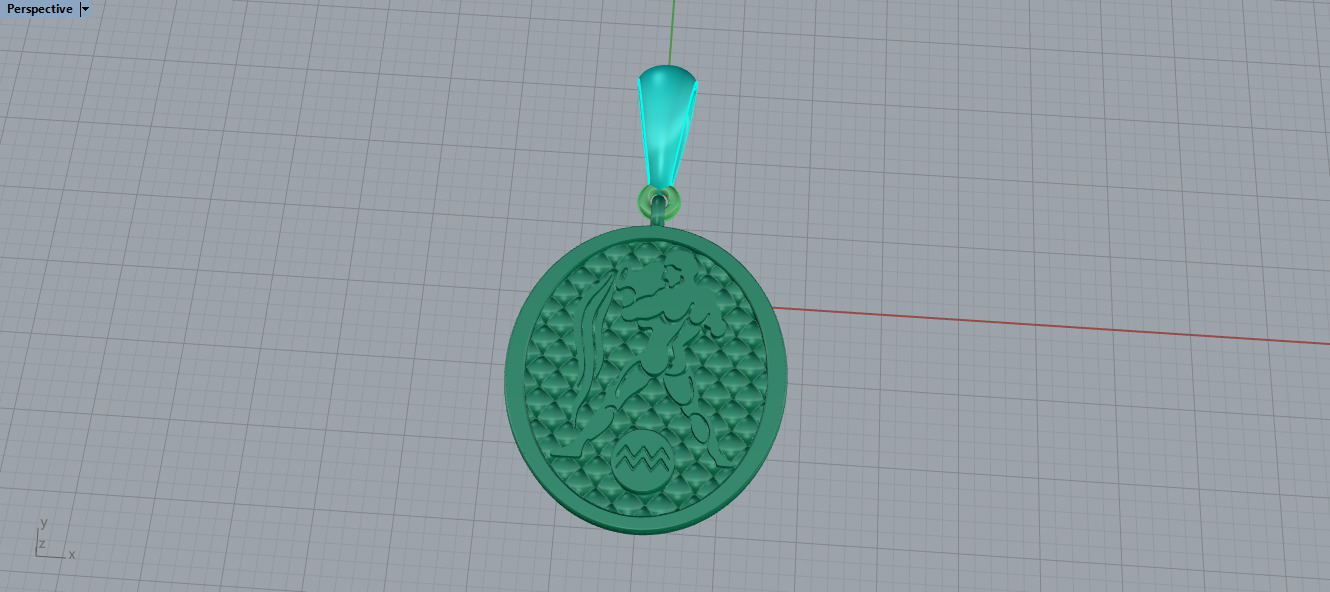 pendent gold 3D print model_4