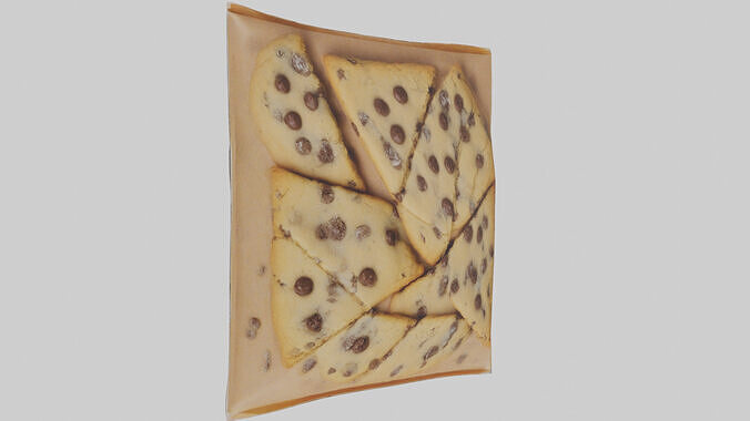Frozen Chocolate Chip Cookies Pack model 3D model 2