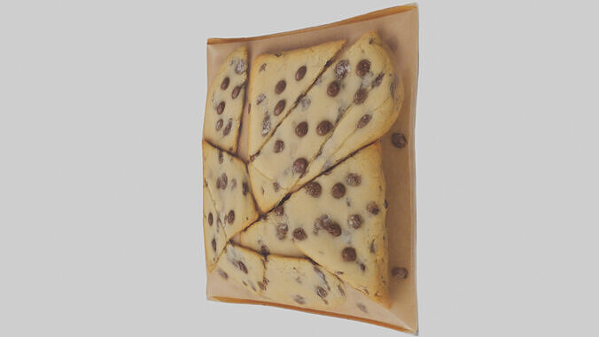 Frozen Chocolate Chip Cookies Pack model 3D model 3