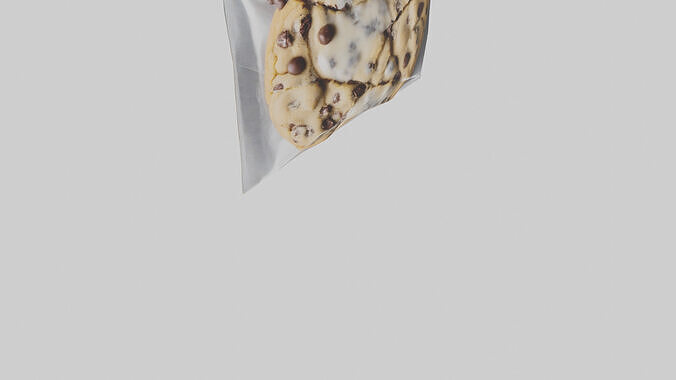 Frozen Chocolate Chip Cookies Pack model 3D model 7