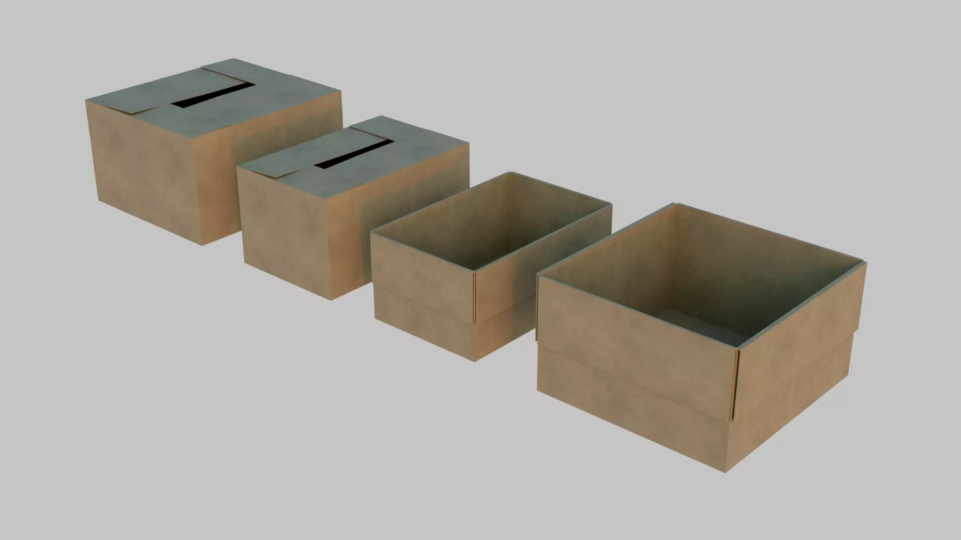 Cardboard boxes Free low-poly 3D model