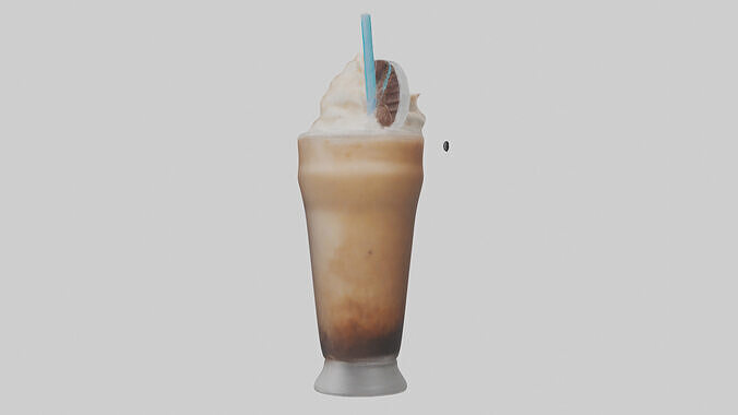 Frozen coffee drink model 3D model 2