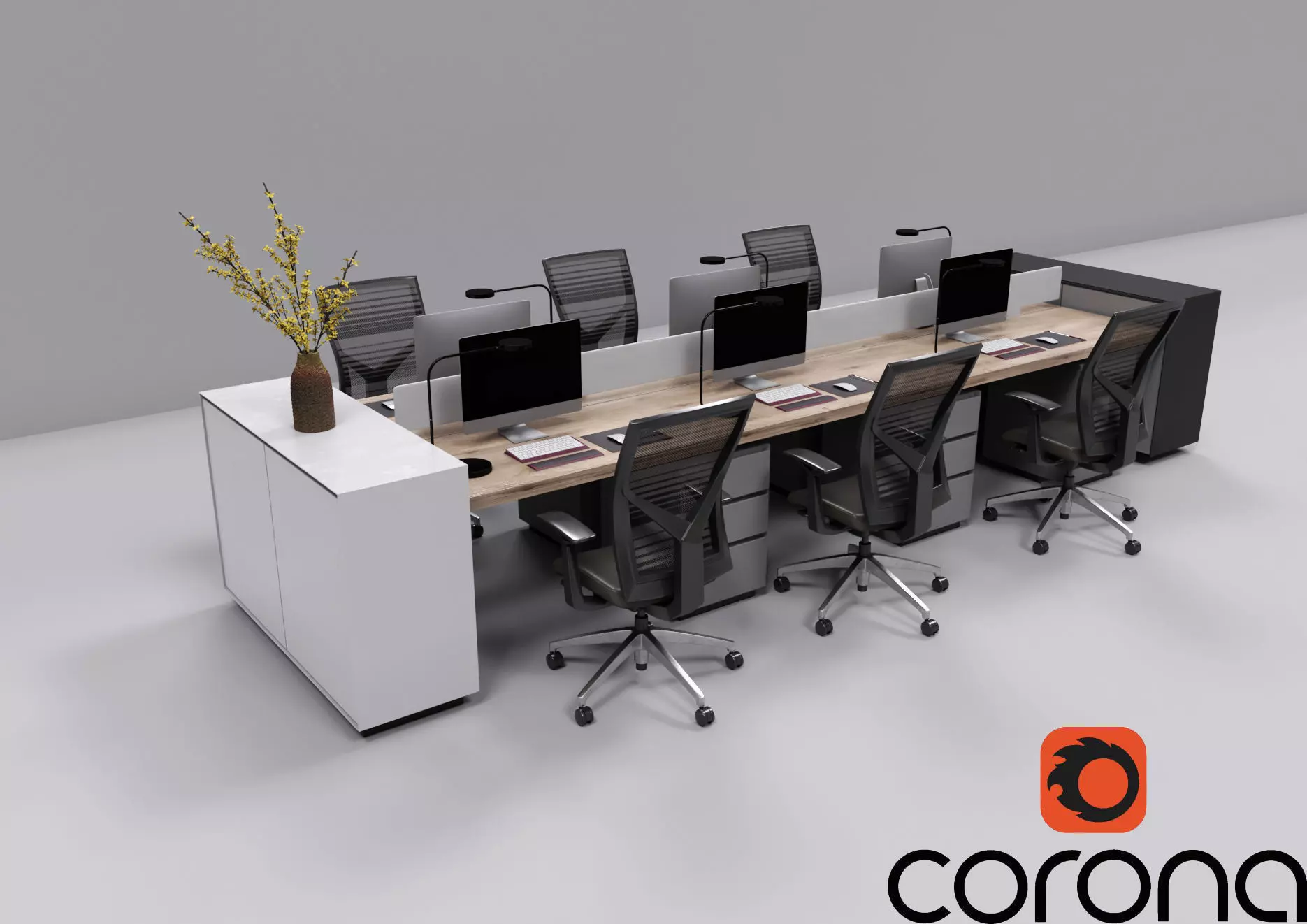 Office Station - Corona - C4D 3D model