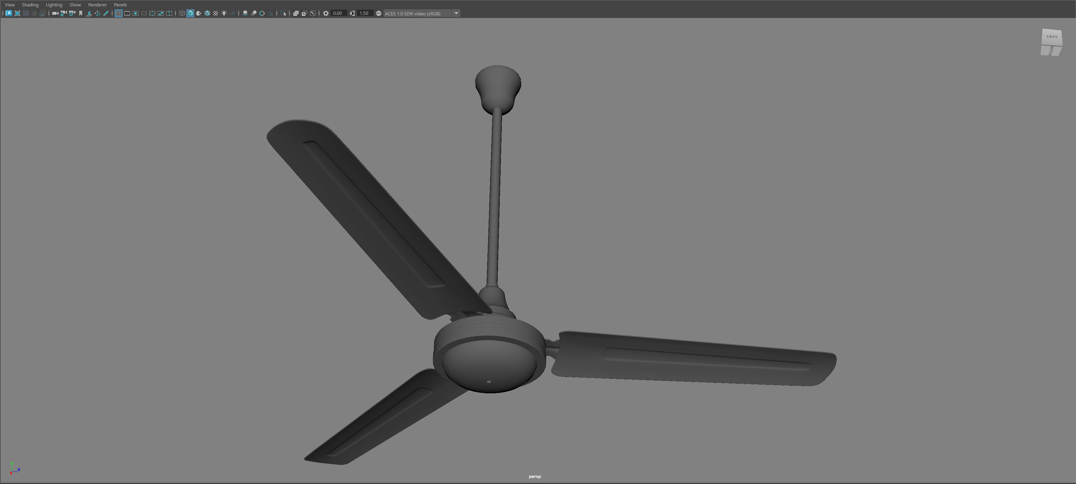 Ceiling Fan Low-poly 3D model_4
