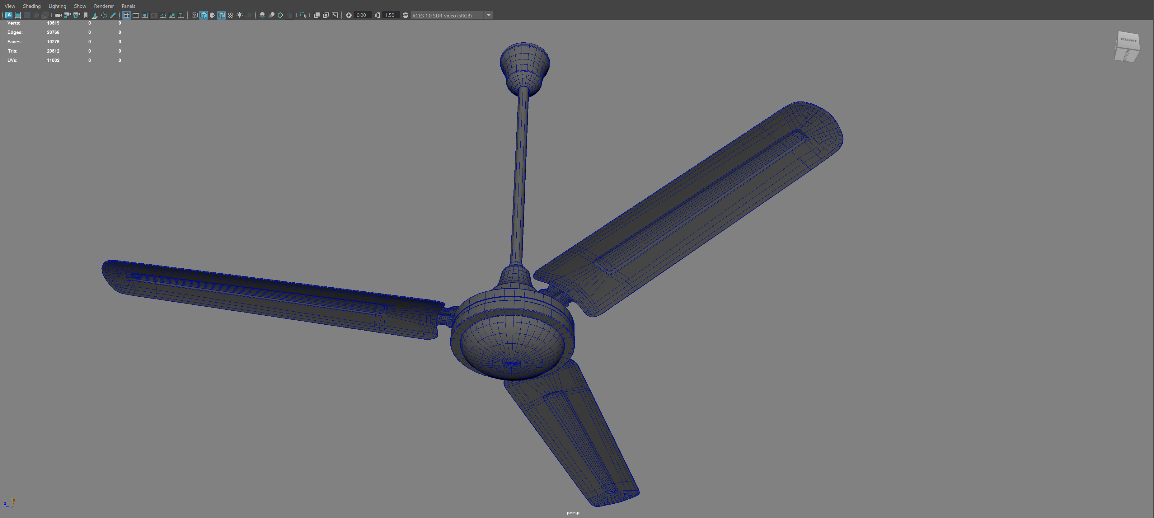 Ceiling Fan Low-poly 3D model_8