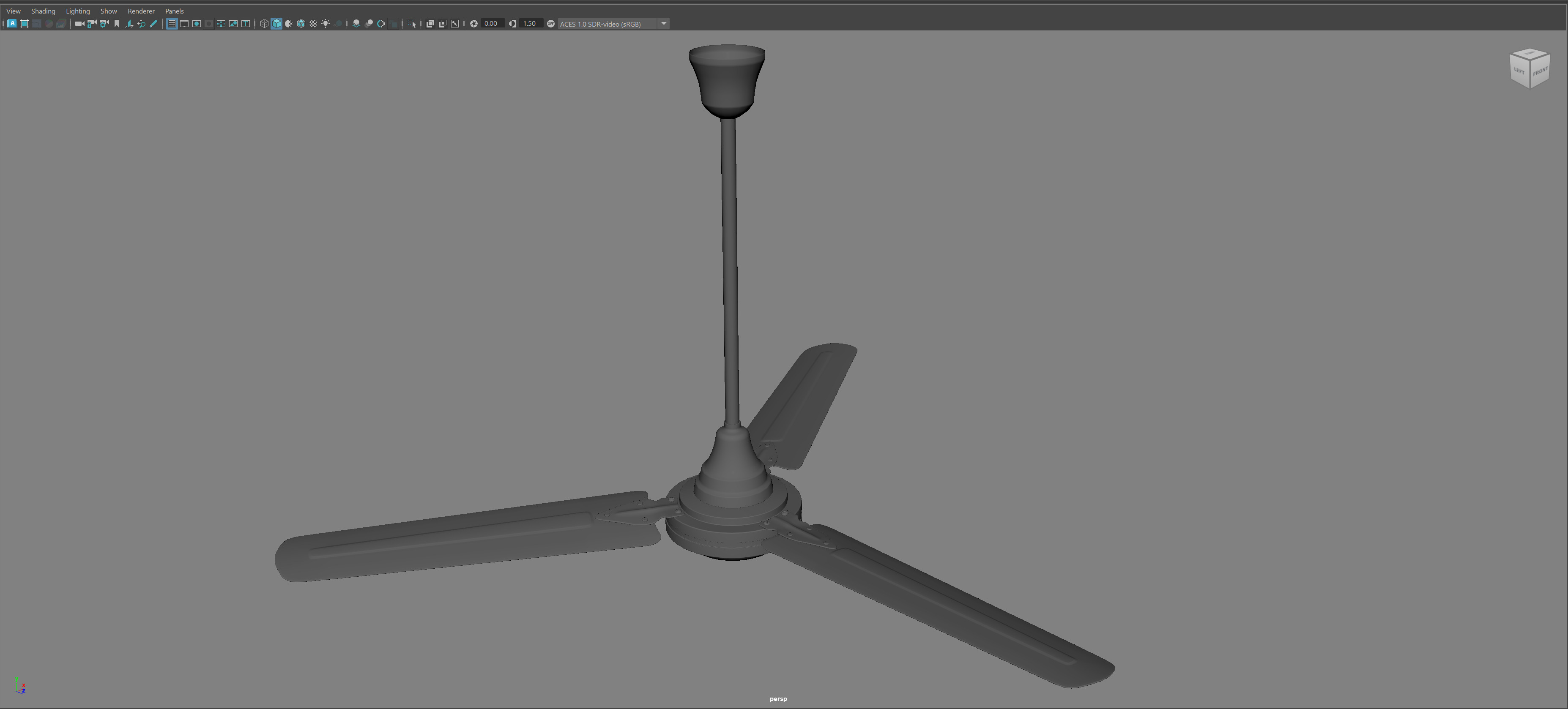 Ceiling Fan Low-poly 3D model_5