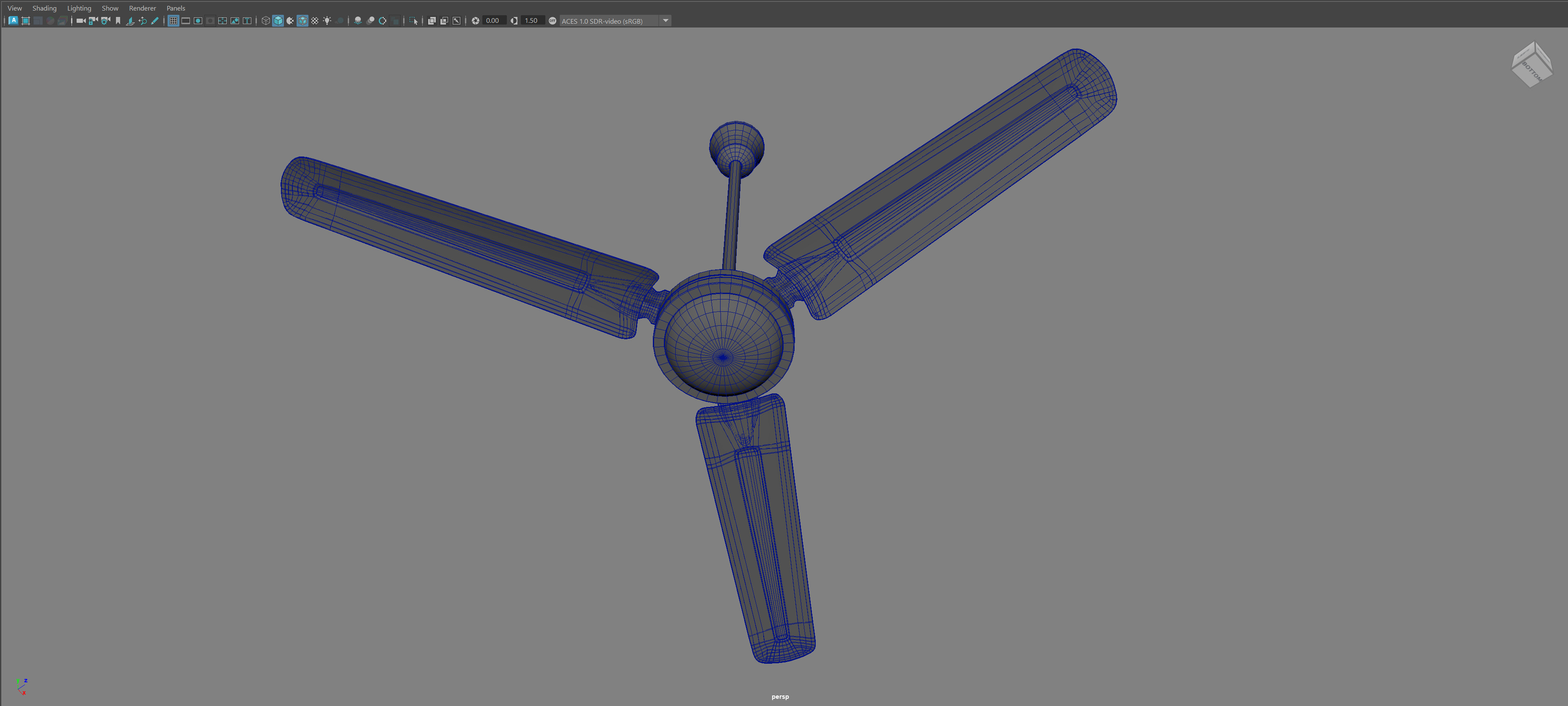 Ceiling Fan Low-poly 3D model_6