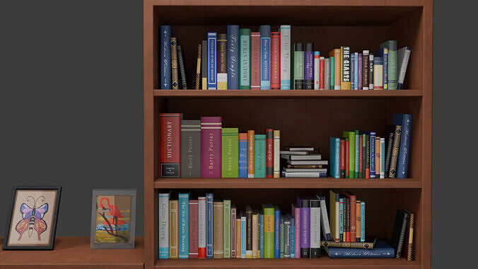 Cupboard Low-poly 3D model 2