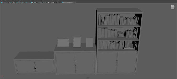 Cupboard Low-poly 3D model 6