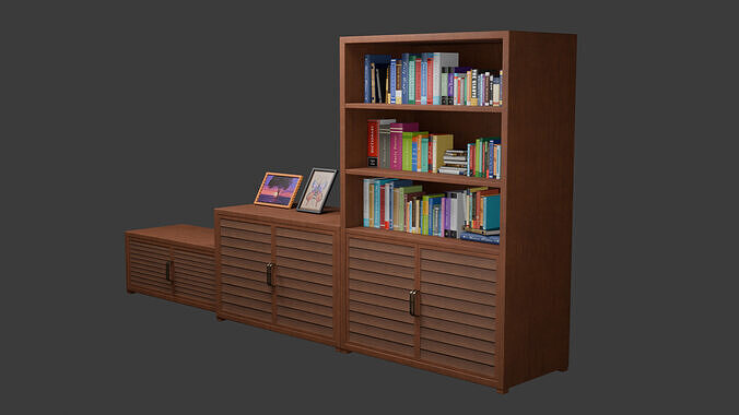 Cupboard Low-poly 3D model 4