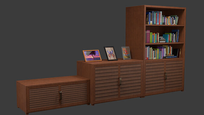 Cupboard Low-poly 3D model 5