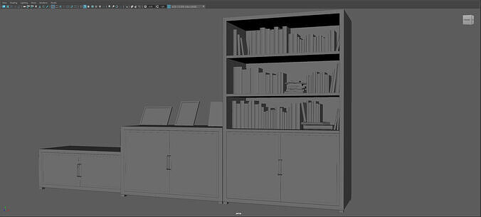 Cupboard Low-poly 3D model 7