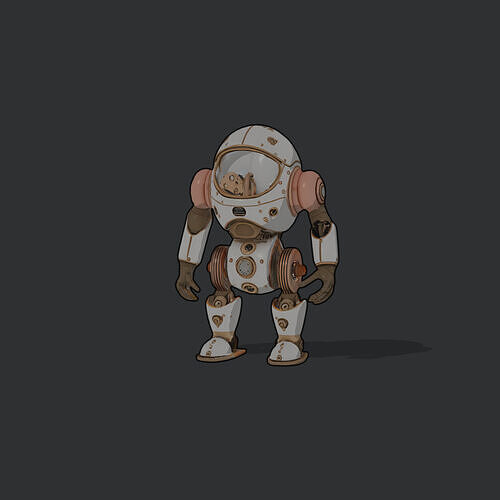 Fantasy Robot Low-poly 3D model