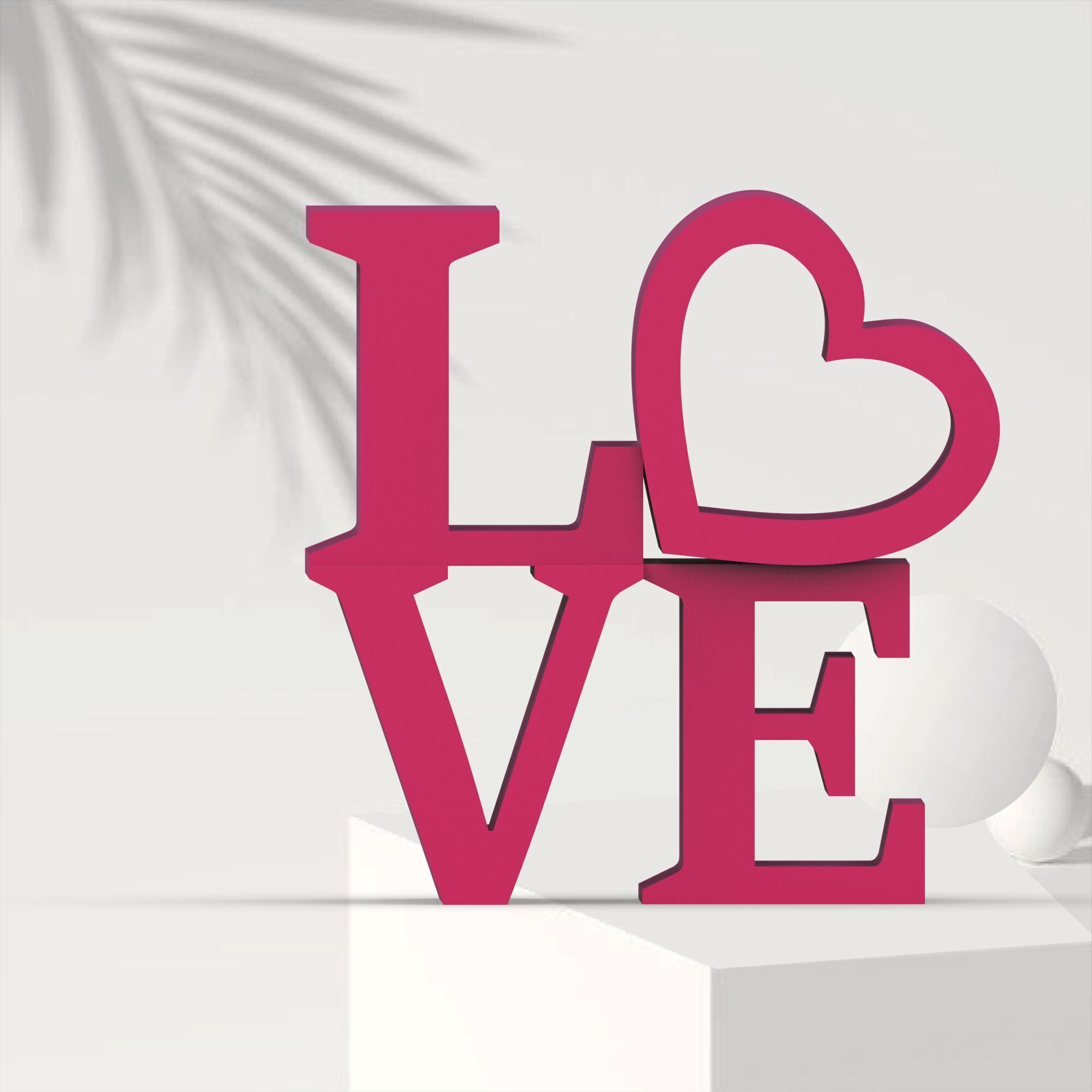 Valentines Day Love Decor - 3D Love Statue 3D print model_6