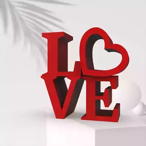 Valentines Day Love Decor - 3D Love Statue