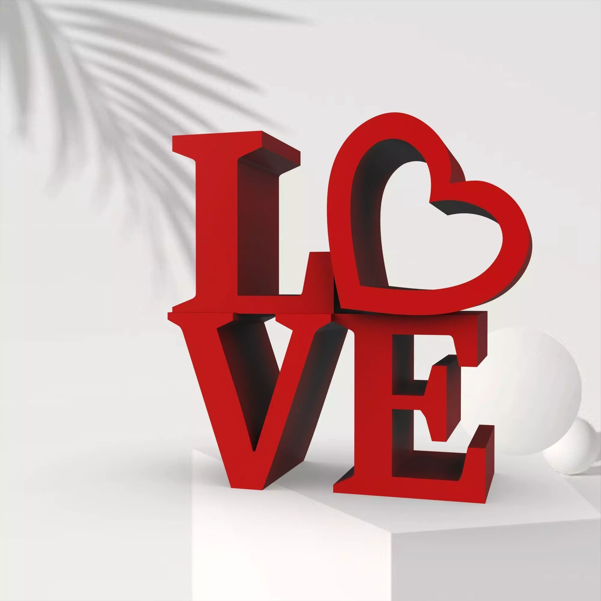 Valentines Day Love Decor - 3D Love Statue 3D print model_0