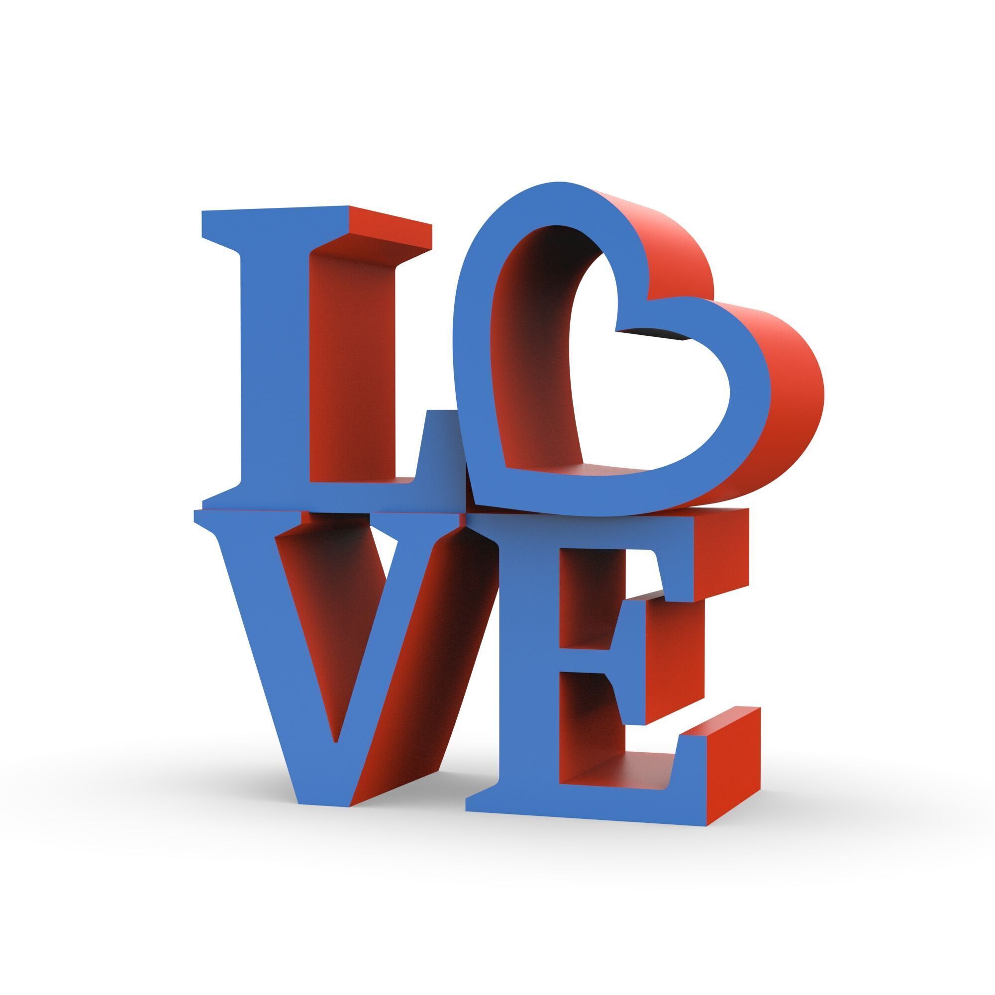 Valentines Day Love Decor - 3D Love Statue 3D print model_2