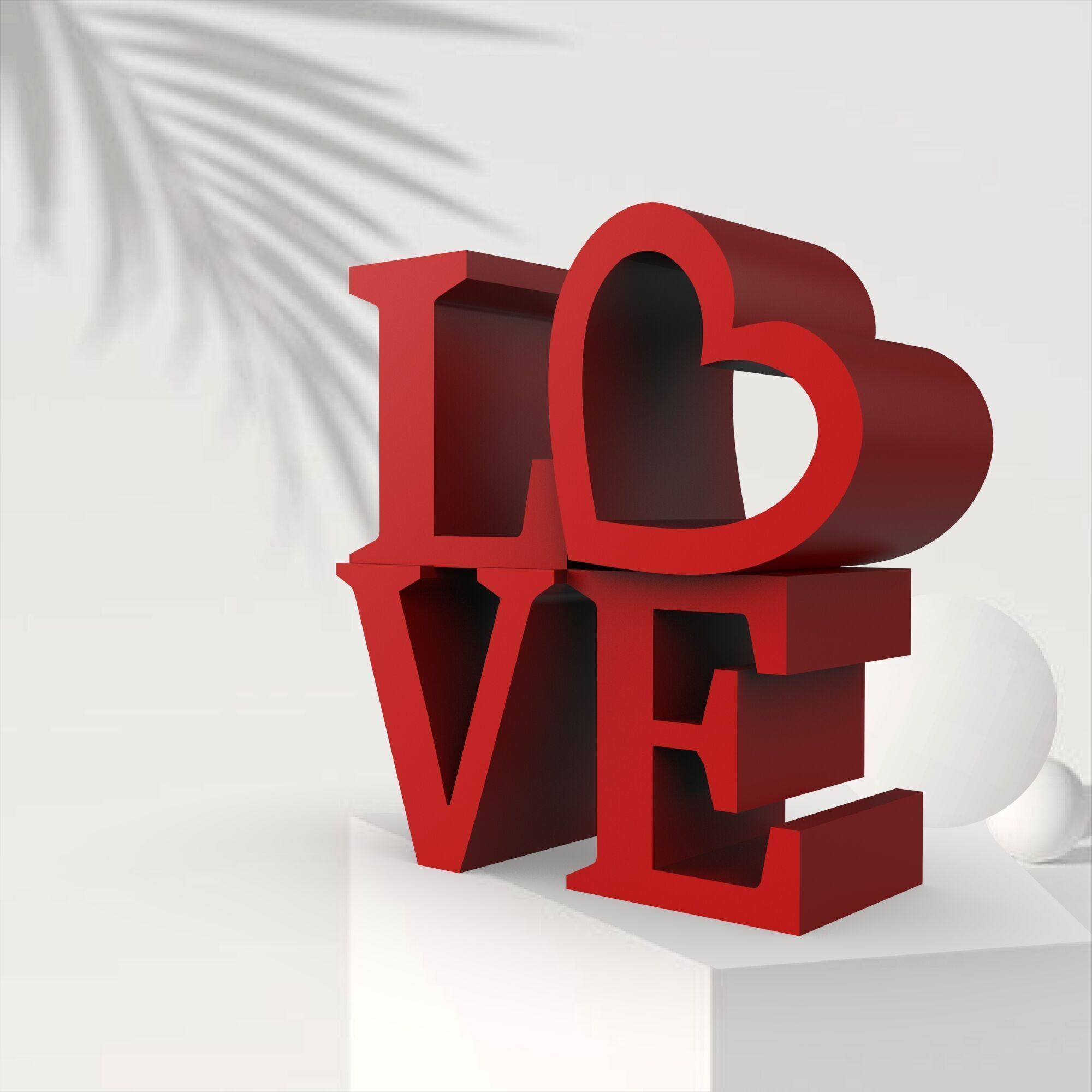 Valentines Day Love Decor - 3D Love Statue 3D print model_7