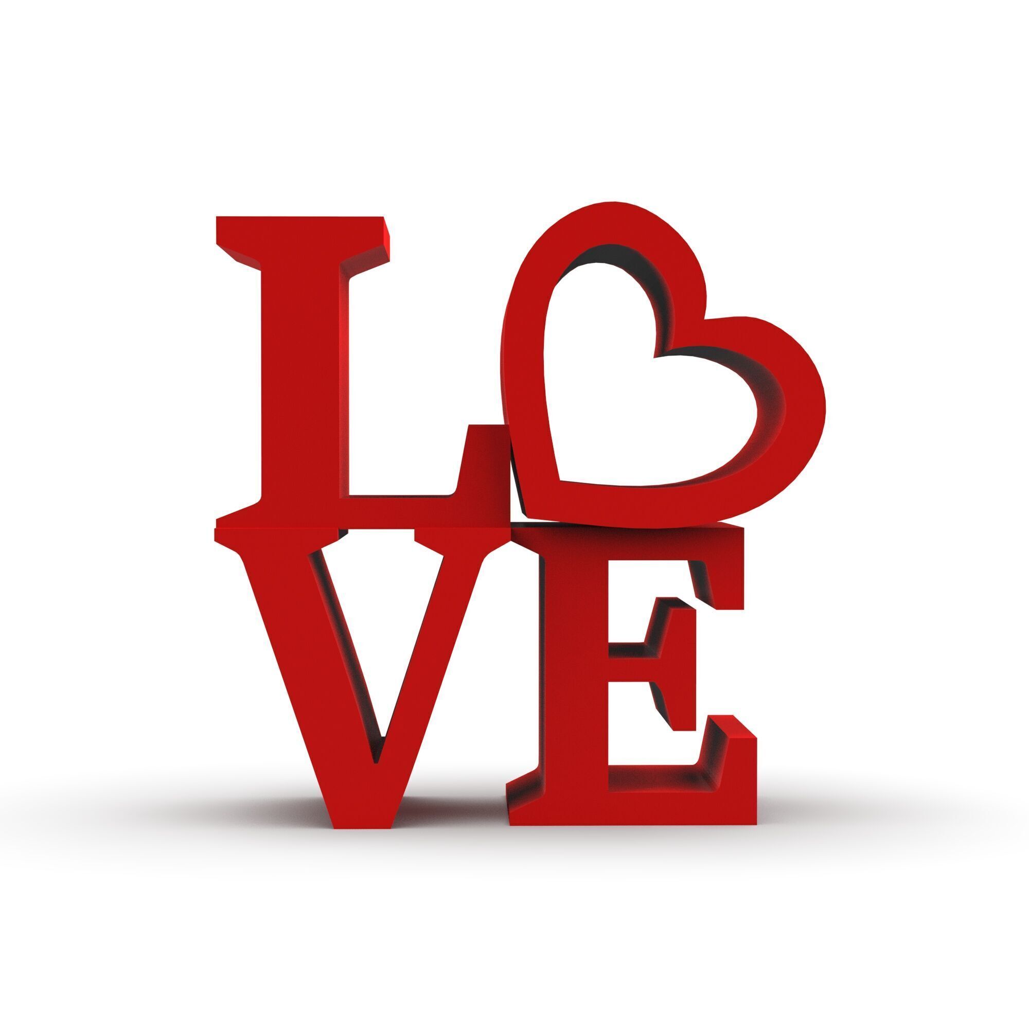 Valentines Day Love Decor - 3D Love Statue 3D print model_5