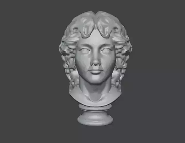 Renaissance angel head statue 3D print model