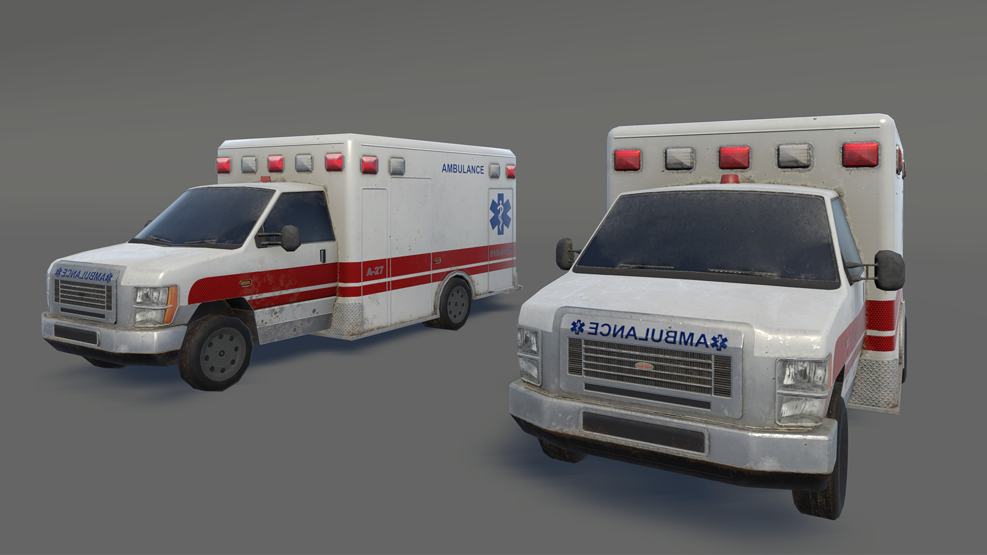 Ambulance Low-poly 3D model_1
