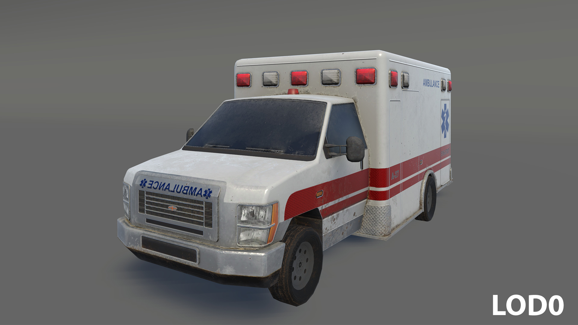 Ambulance Low-poly 3D model_2