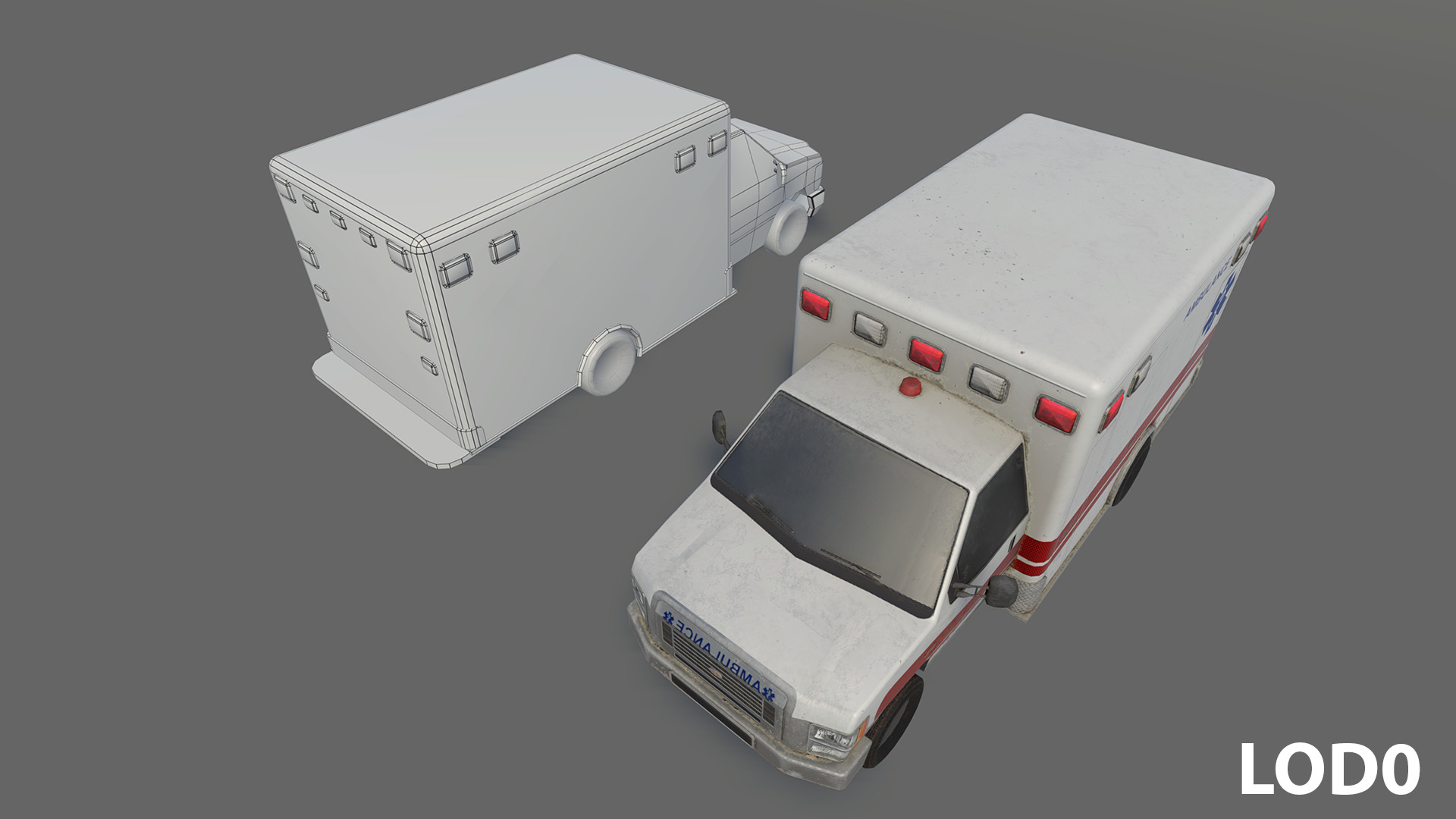 Ambulance Low-poly 3D model_6
