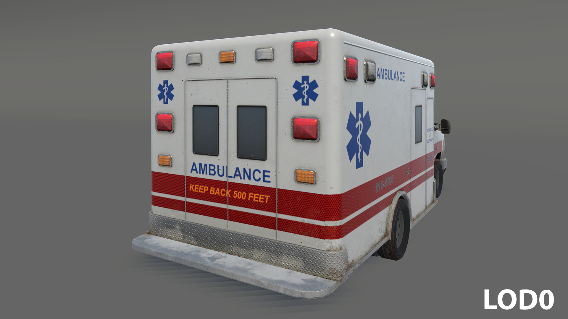 Ambulance Low-poly 3D model_3