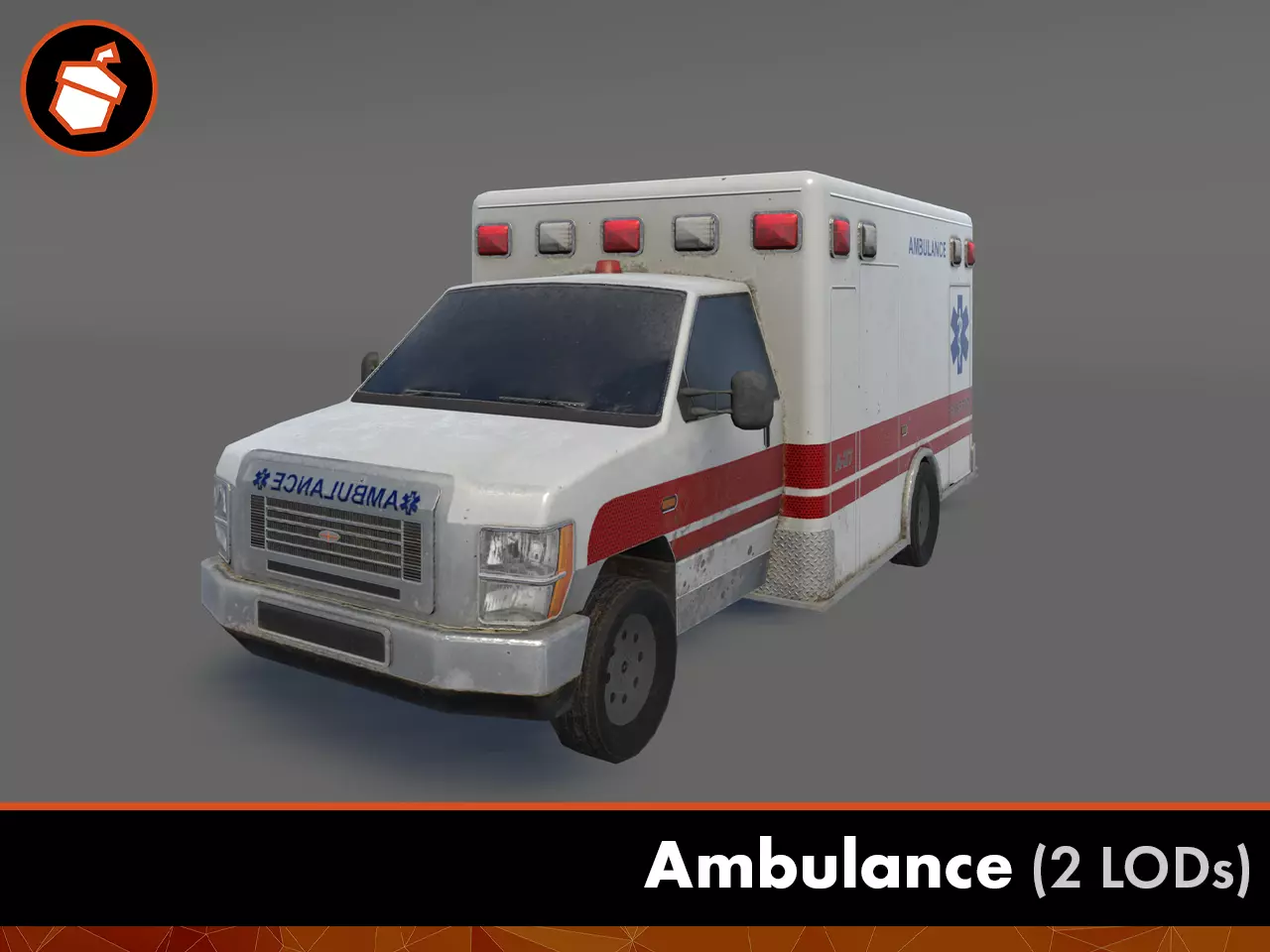 Ambulance Low-poly 3D model_0