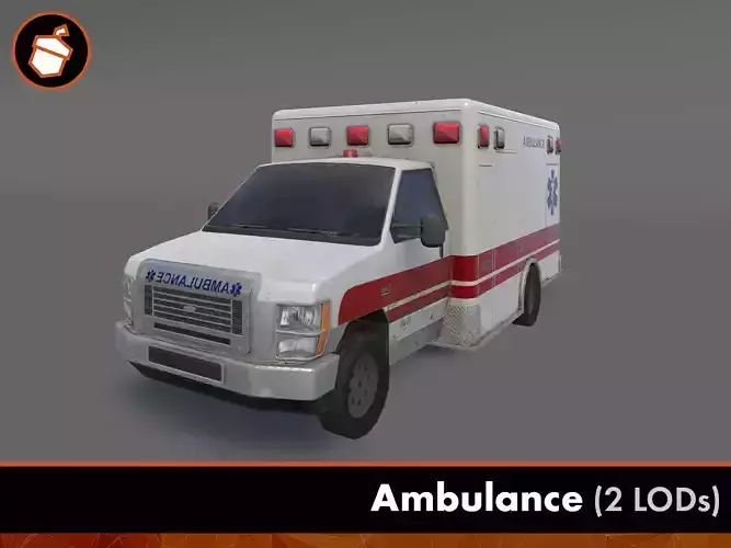 Ambulance Low-poly 3D model Ambulance Low-poly 3D model